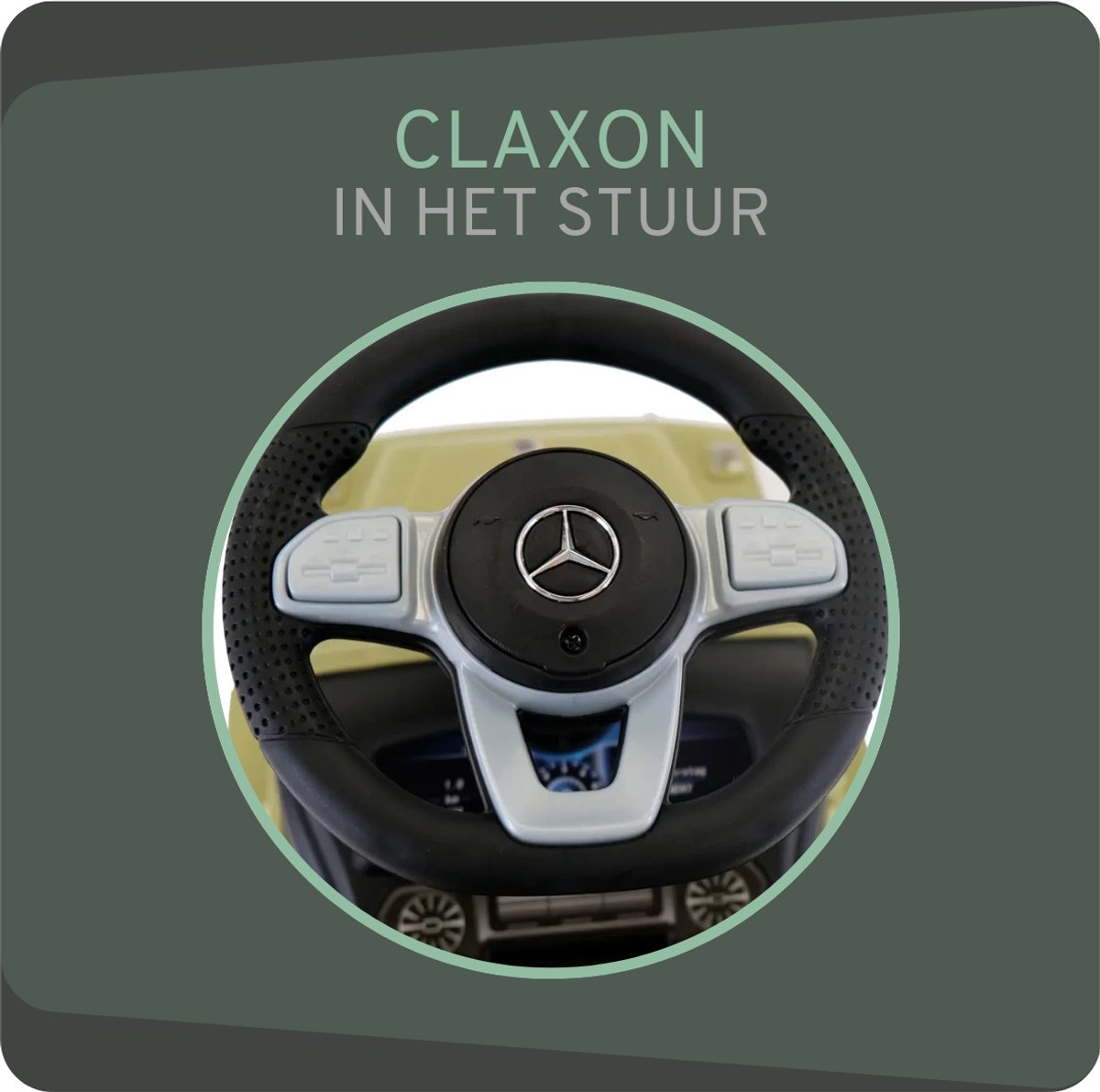 Bandits & Angels Loopauto Mercedes Benz G350D Retro Groen met Claxon vanaf 1 jaar voor Jongens en Meisjes - Stimuleert Motorische Vaardigheden - Loopwagen 24 cm - Groene Loop Auto — afbeelding 12