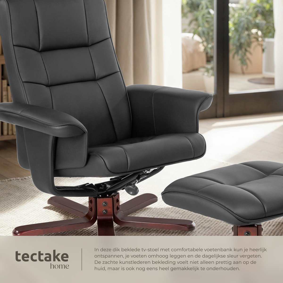 tectake tectake Relaxfauteuil met Voetenbank - afbeelding 4