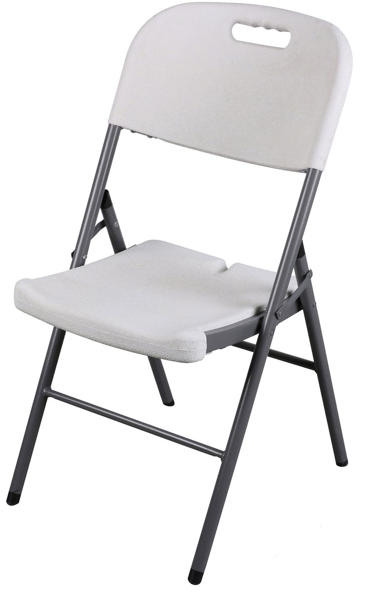 Sunnydays Klapstoel - met pvc zitting - wit - 44 x 45 x 86 cm - metaal - Bijzet stoelen - Inklapbaar