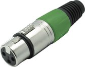 S-Impuls XLR 3-pins (v) connector met plastic trekontlasting - grijs/groen