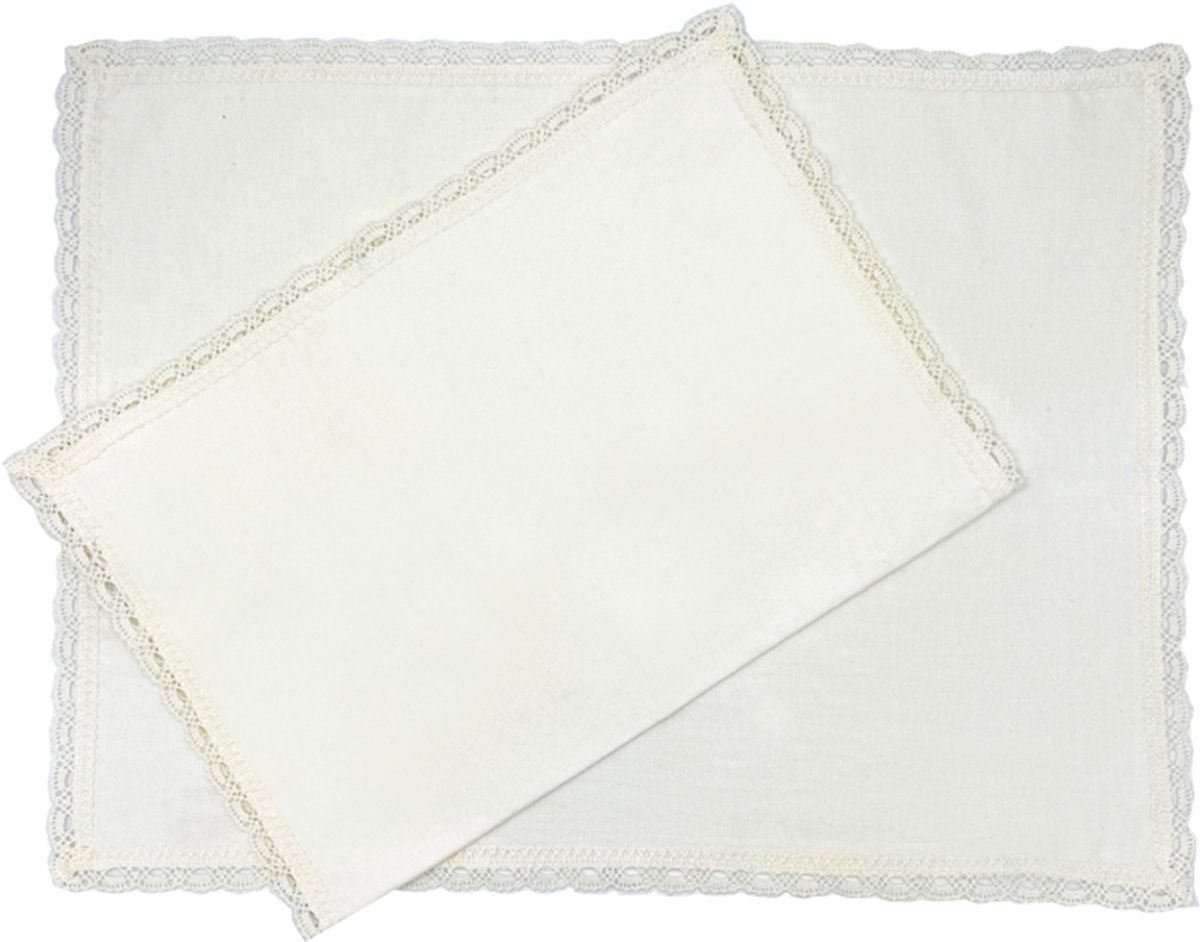 Himla Thea placemat - white - 37 x 50 - Set van 2