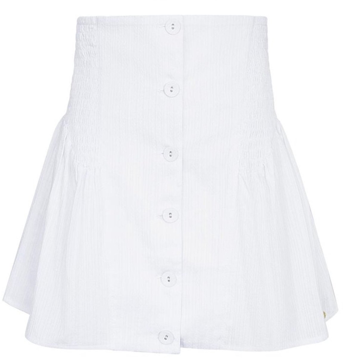 Witte Rok Met Smog Details & Knopen - Zomer Rokjes - Korte Rokken - 100% katoen - Maat S - Wit