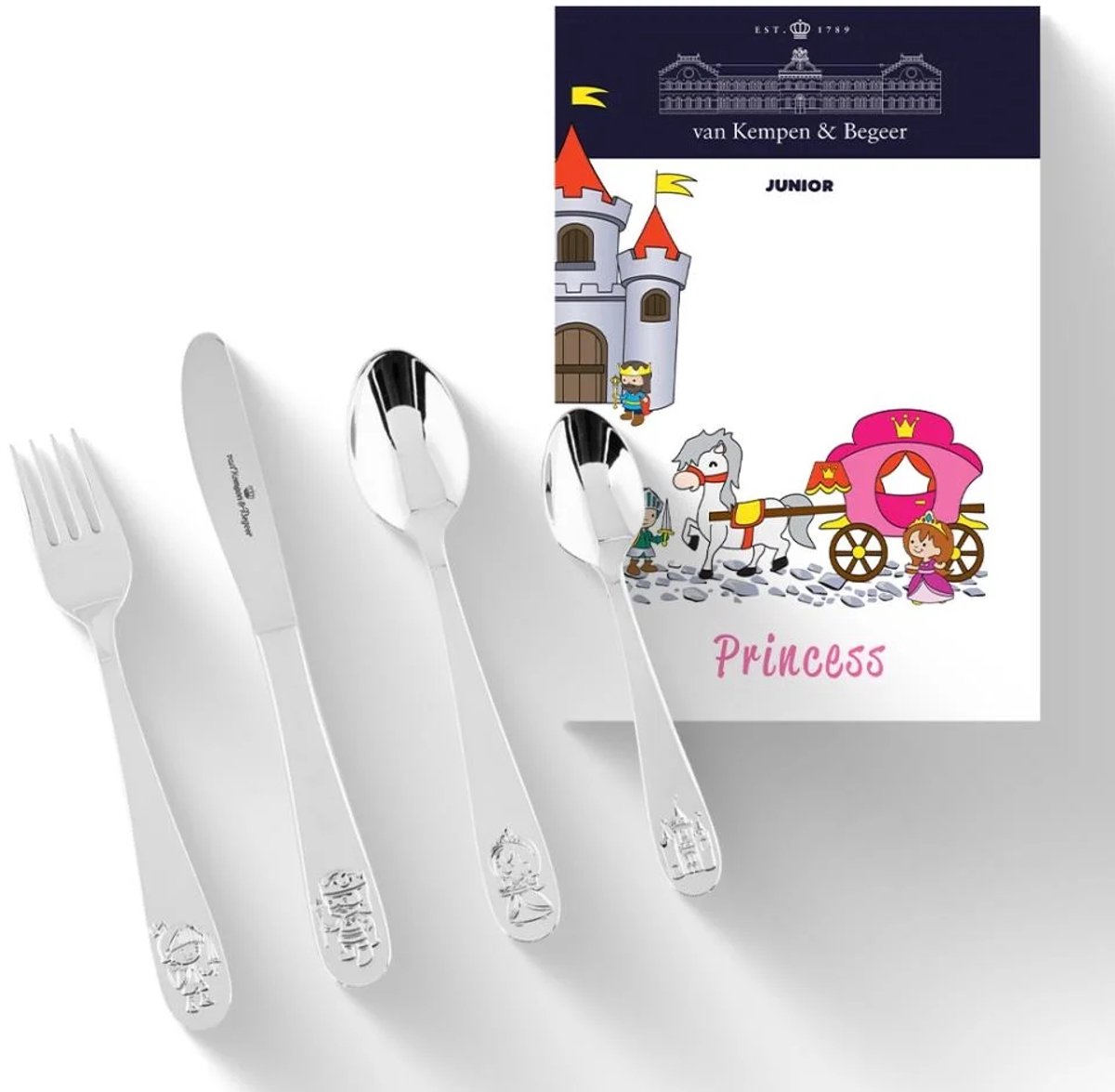 Goedkoopste Keltum - Prinsessen Bestekset - 4-delig - Zilverkleurig