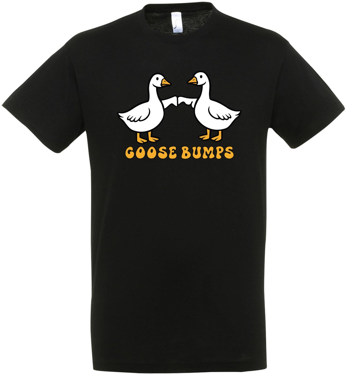 Goosebumps T-shirt - Heren Dames Unisex - Gans - cadeau - Grappige T-shirt’s - Origineel Cadeau - Zwart - Funny - Grappig - Maat L