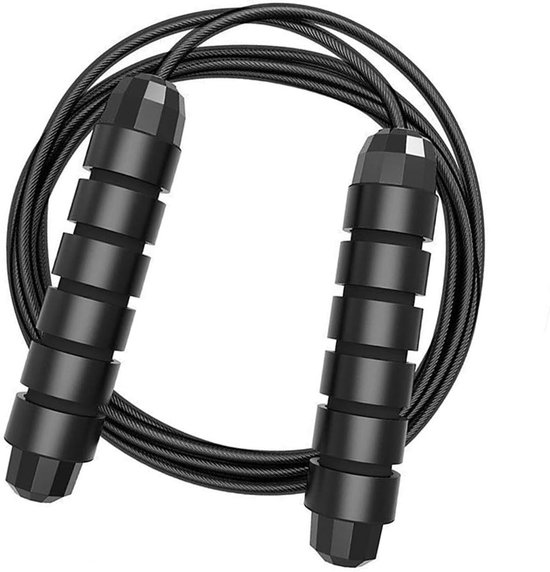 Springtouw Volwassenen - Springtouwen - Verstelbaar - Softgrip - Speedrope - Jump Rope - Zwart