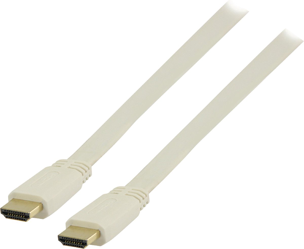Platte HDMI kabel - versie 1.4 (4K 30Hz) / wit - 1 meter