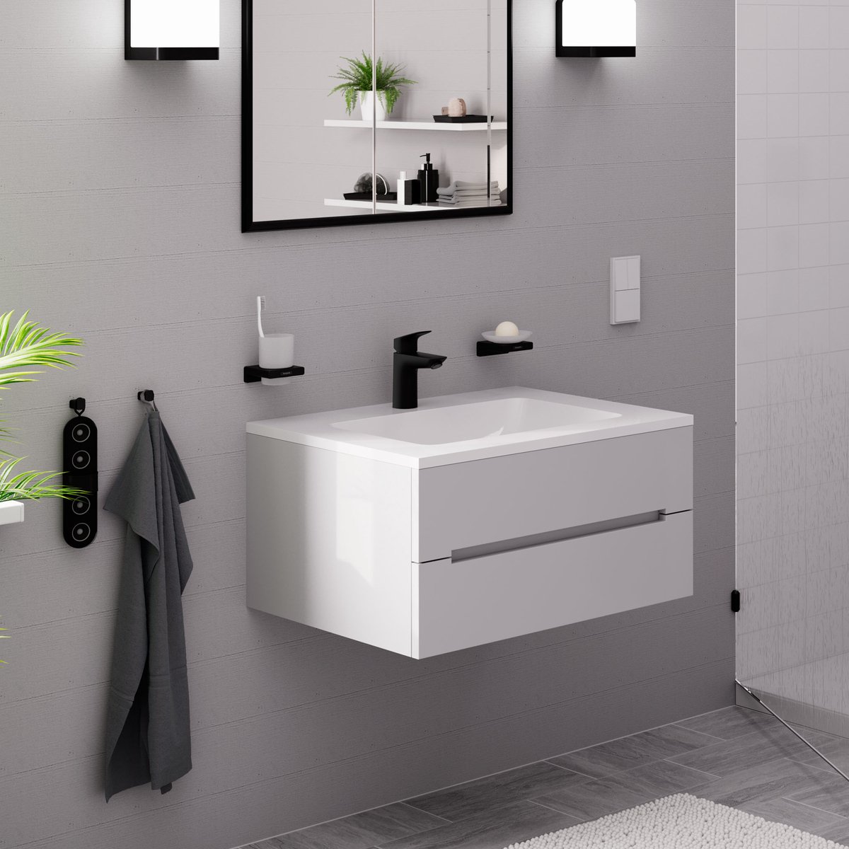 Hansgrohe Logis wastafelkraan - opbouw - voorsprong 10.8cm - zonder waste - mat zwart