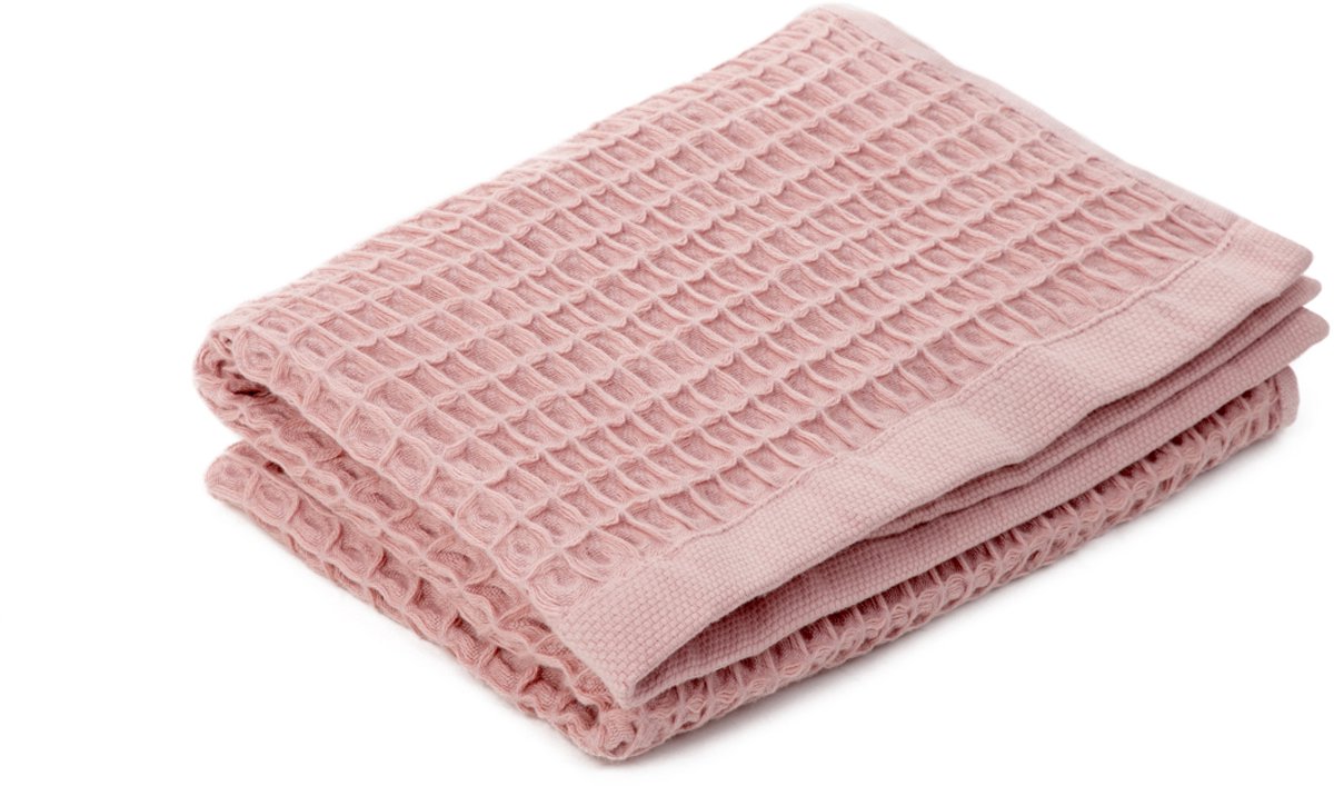 HOMLA - Handdoek - 70x130cm - Waffel - Roze