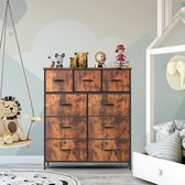 Bol.com Ladekast - Ladenkastje - met 9 Stoffen Laden – Ruime Dressoir Kast - Stabiele Opbergkast - Compact en Ruimtebesparend - ... aanbieding