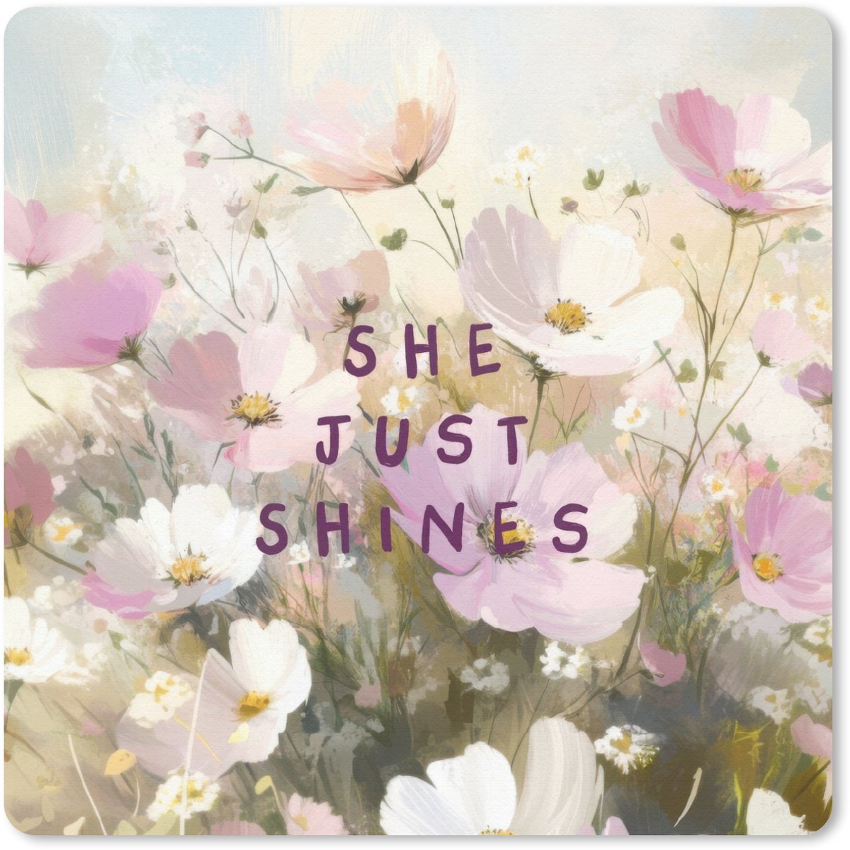 Muismat 30x30 cm - Mousepad Quote - Bloemen - Schilderachtig - Muismatten