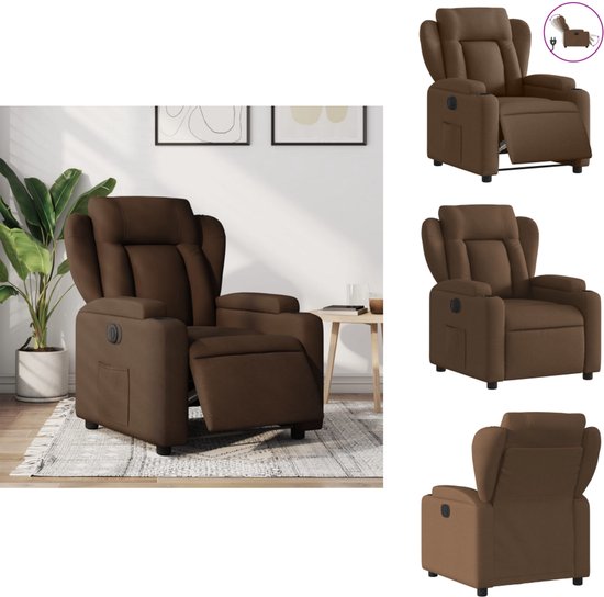 vidaXL Fauteuil verstelbaar met voetensteun stof bruin, relaxfauteuil, leunstoel, luie stoel, draaifauteuil, relaxstoel, armstoel, tv stoel