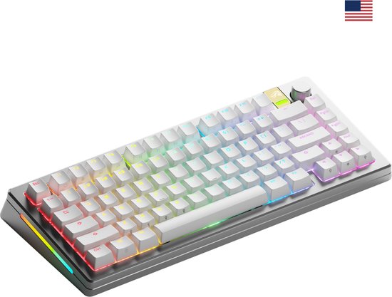 Glorious Gaming GMMK 3 PRO HE - Draadloze Gaming Toetsenbord - 75% - RGB - QWERTY - Zilver