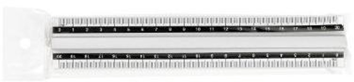 Artiglio 5279 lineaal Bureauliniaal 200 mm Aluminium Wit