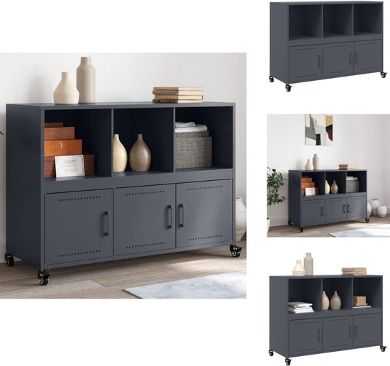 vidaXL - Buffet - 100,5x39x72 - cm - laminé à froid - acier - anthracite