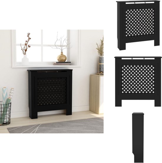 vidaXL Radiatorombouw 78 cm MDF zwart - Radiatorombouw - Radiatorombouwen - Radiator Ombouw - Radiator Ombouwen