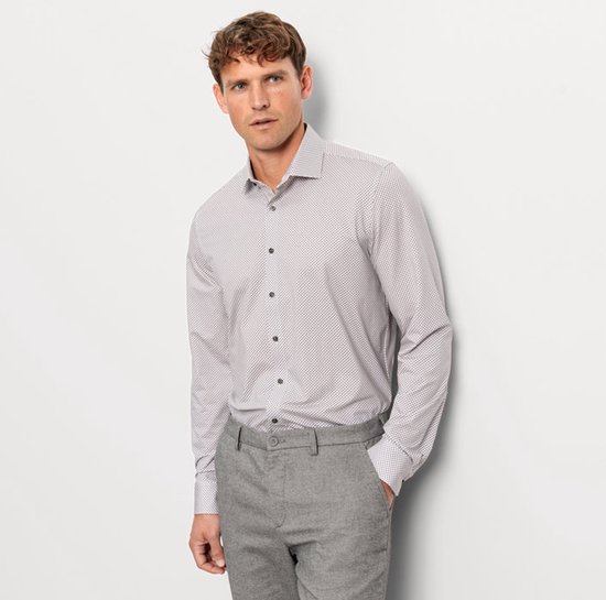 Chemise Olymp beige coupe extra ajustée