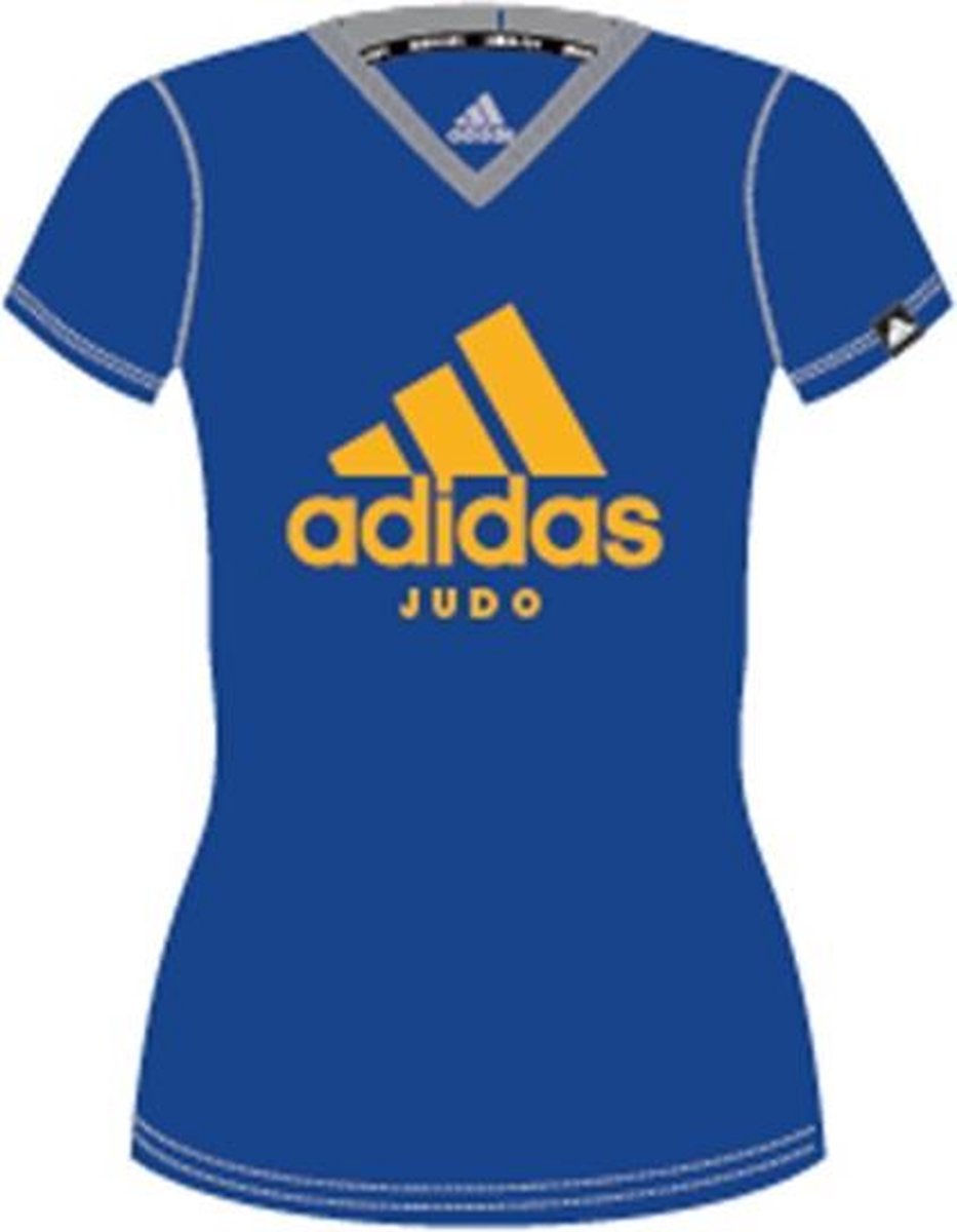 Adidas judo T-shirt voor dames lichtblauw Oranje
