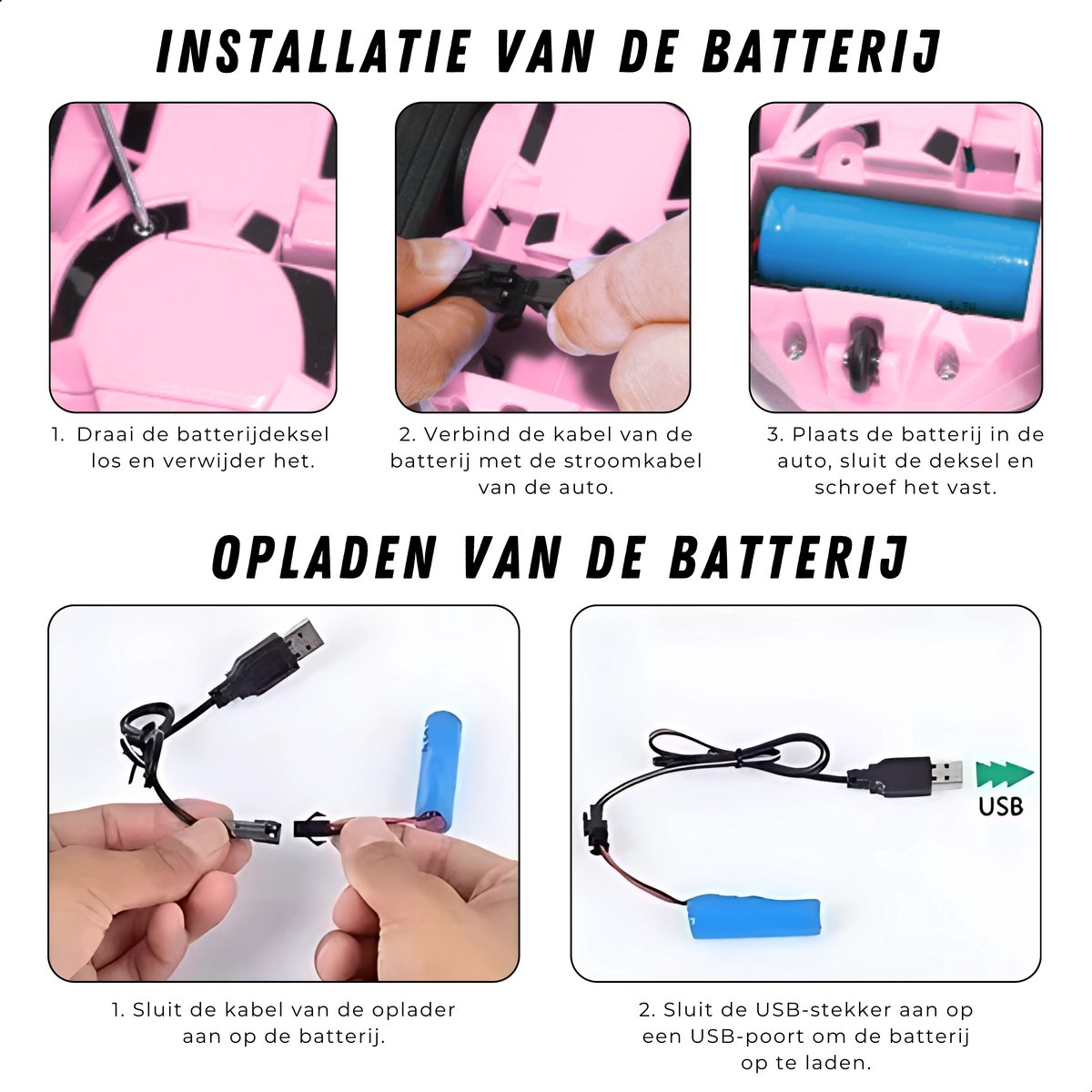 Boncy® Bestuurbare RC Auto Offroad - 360 Stunt Roze - Jongens Meisje Volwassenen - Speelgoed Binnen & Buiten - Afstandbestuurbaar Race Drift Car - Afstandsbestuurbaar Raceauto Accu - Stuntauto - Bestuurbaar Snel Elektrisch Autos Afstandsbediening — afbeelding 8
