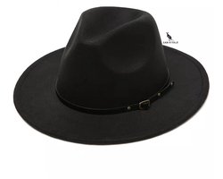 San Vitale® - Fedora Hoed Zwart - Stijlvol - Verstelbare pasvorm - 55-58cm - Polyester - Zwart