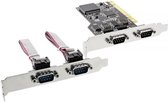 InLine seriële RS232 PCI kaart met 4 9-pins SUB-D poorten