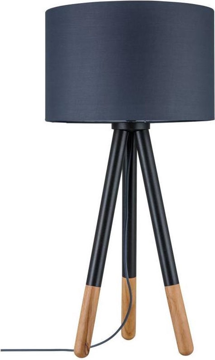 Neordic Rurik tafellamp max. 1x20W E27 Grijs/hout 230V stof/metaal/hout