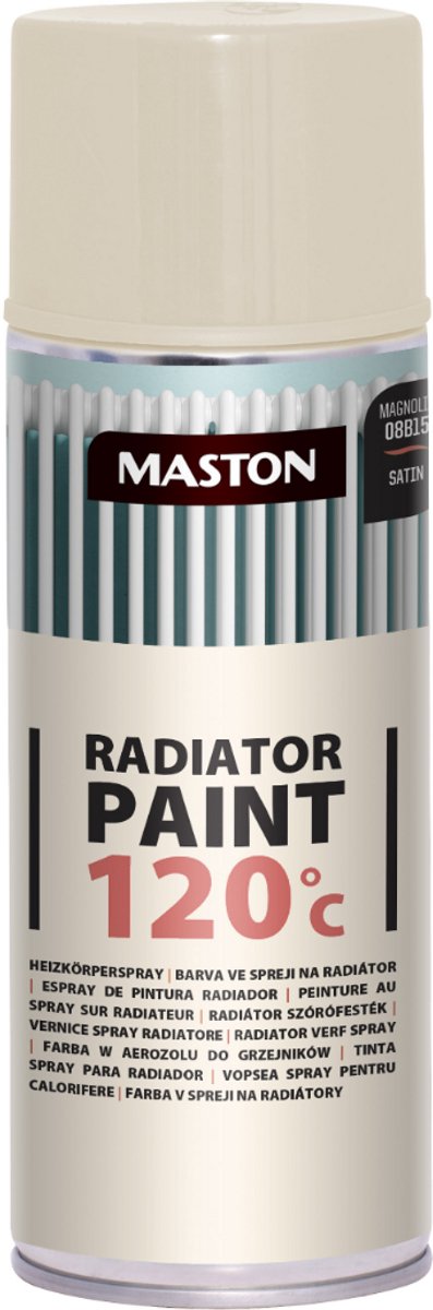 Maston Radiator Paint - radiatorlak - magnolia - zijdeglans - spuitverf - 400 ml - spuitbus verf - radiator verf