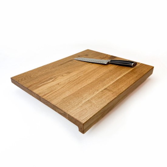 Blocks & Boards Planche de comptoir - Planche à découper avec bord antidérapant - Handgemaakt aux Nederland à partir de Chêne 100 % massif - Dimensions. 49x40x2,5 cm