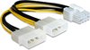 PCIe 8-pins (m) - 2x Molex 4-pins (m) voedingsadapter - 0,15 meter