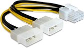 DeLOCK PCI Express power electriciteitssnoer Multi kleuren 0,30 m