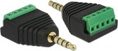 DeLOCK 65947 tussenstuk voor kabels 3.5 mm Klemmenblok Zwart, Groen
