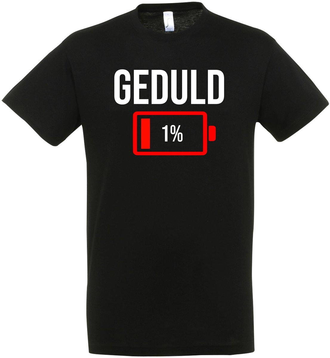 Geduld 1% T-shirt - Heren Dames Unisex - cadeau - Grappige T-shirt’s - Origineel Cadeau - Zwart - Funny - Grappig - Maat XXL