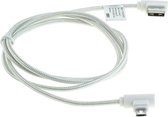 Câble coudé USB Micro B vers USB-A - USB2.0 - jusqu'à 1A / blanc - 1 mètre