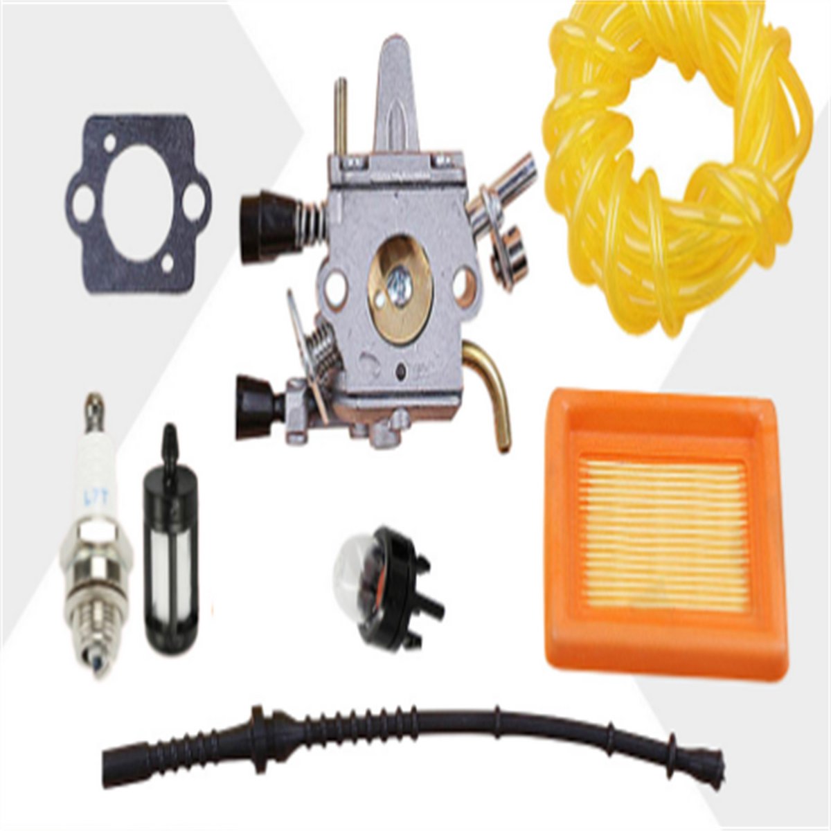 Carburateur Geschikt voor Stihl FS-serie bosmaaiers, modellen 120, 200, 250, 300, 350, 400, 450 en 480, inclusief luchtfilter, bougie en startpomp.