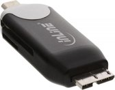 InLine 66779B Micro-USB Zwart, Grijs geheugenkaartlezer