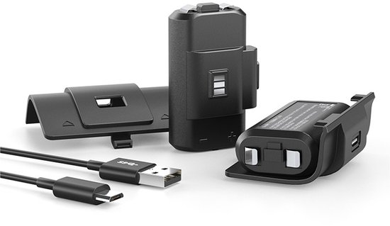 Pack de batteries NAXSIR pour manette Xbox One, 2 batteries 1100 mAh, indicateur de charge LED, avec câble de charge