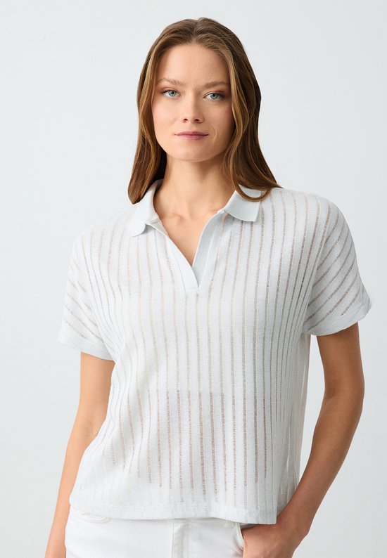 PULL&BEAR STRIPED - T-shirt print - dark blue/donkerblauw