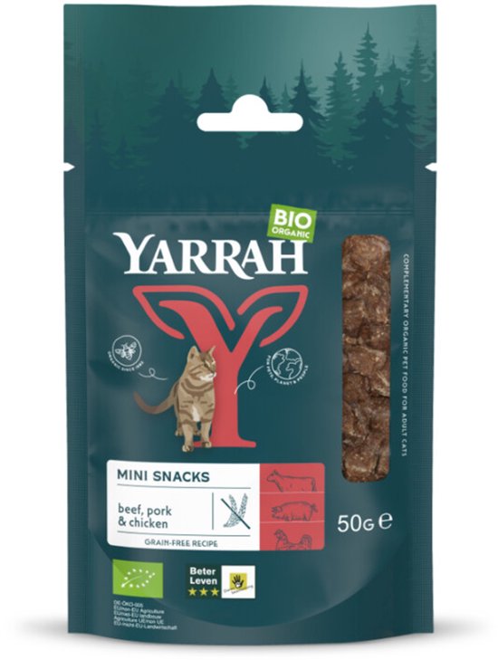 Yarrah Bio Kattensnack Mini - 10 x 50 gr - Voordeelverpakking