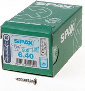 Spax Spaanplaatschroef platverzonken kop RVS pozidriv 6.0x40mm (per 200 stuks)