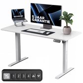 Bol.com Stane Zit Sta Bureau Elektrisch Verstelbaar - 4 Geheugen Standen - Incl. Kabelgoot - 160 x 80 cm - 5 Jaar Garantie - Wit aanbieding