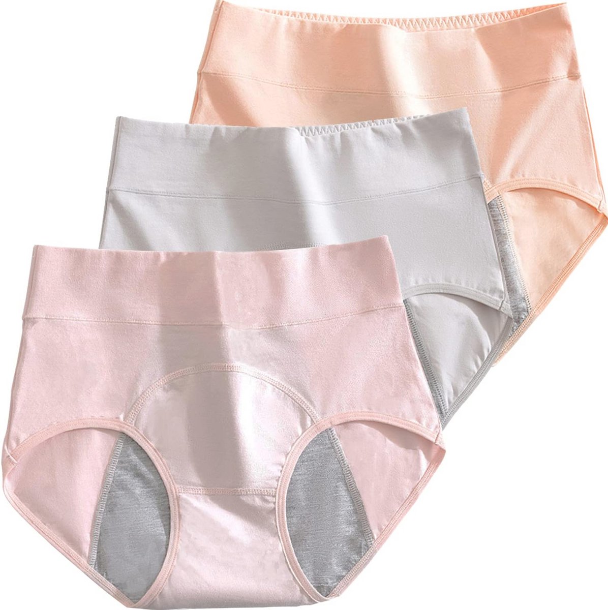 Hoge Taille Menstruatieondergoed voor Vrouwen - Absorberend en Wasbaar, Verpakking van 3 Stuks