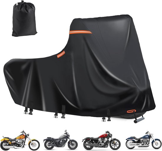 Waterdichte motorfietsafdekking met ventilatie, 600D Oxford, 2XL – Bescherming tegen wind, regen en zon