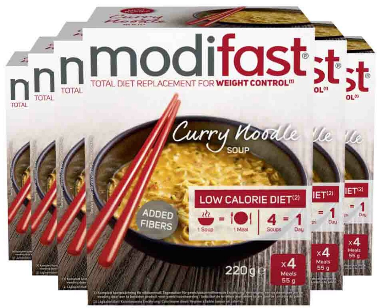 6x Modifast Intensive Soep Curry Noodle 220 gr