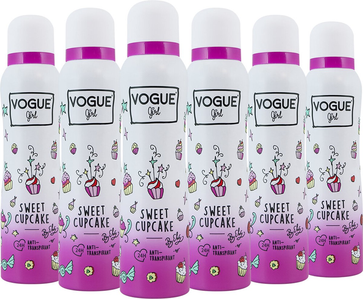 Goedkoopste 6x Vogue Girl Anti Transpirant Sweet Cupcake 150 ml