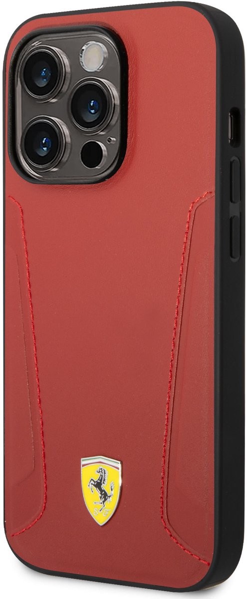 Ferrari Back Cover - Rood - Geschikt voor Apple iPhone 14 Pro - Slank & Schokabsorberend