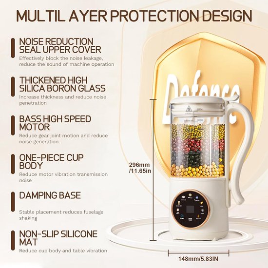 Soepmaker - Blender - Sojamelk Maker - Witte melk van KitchenBrothers — afbeelding 2