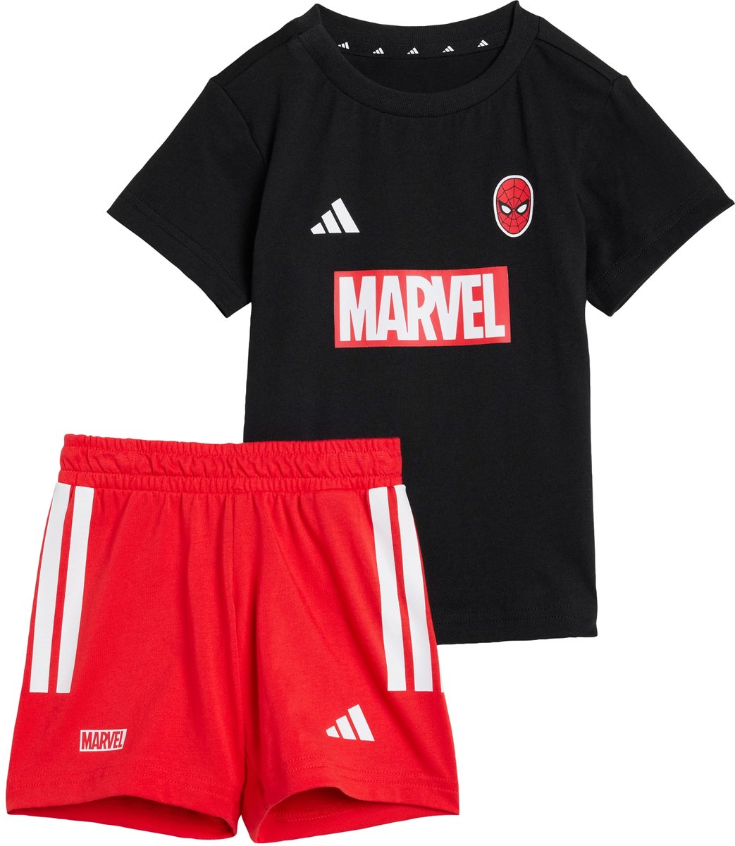 adidas Sportswear Marvel Spider-Man T-shirt Set Kids Kinderen Zwart