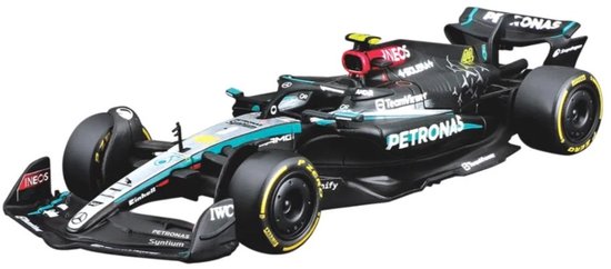 Bburago Mercedes-AMG F1 W15 Lewis Hamilton – Formule 1 - seizoen 2024 - modelauto (ca. 12 cm) – schaal 1:43