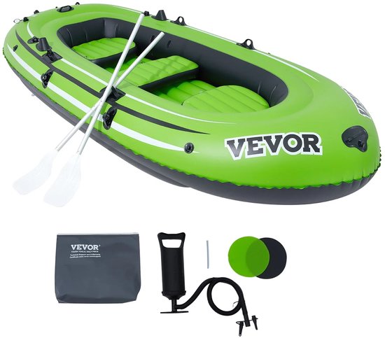 Rustive Opblaasboot – Rubberboot – Opblaasbare Boot – 5 Persoons – 500 Kg Draaggewicht – PVC Materiaal – Incl. Pomp & Peddels