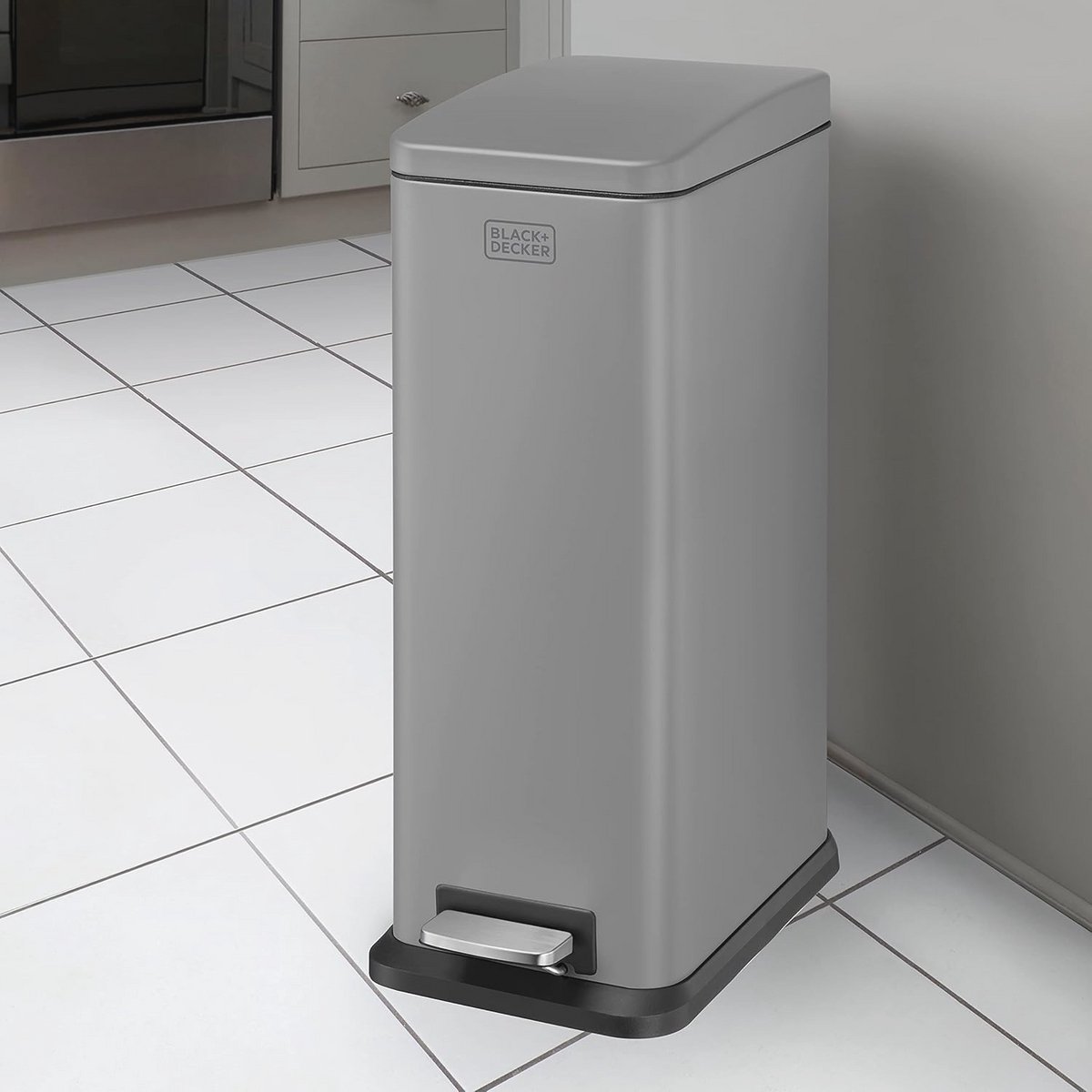 Goedkoopste 20L Grijze Slimline Pedaalemmer met Soft Close Deksel van RVS - Ideaal voor Kleine Ruimtes