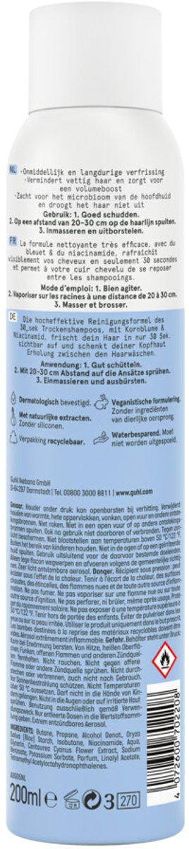 Guhl Droogshampoo Volume en Frisheid 30 sec - 6 x 200 ml - Voordeelverpakking